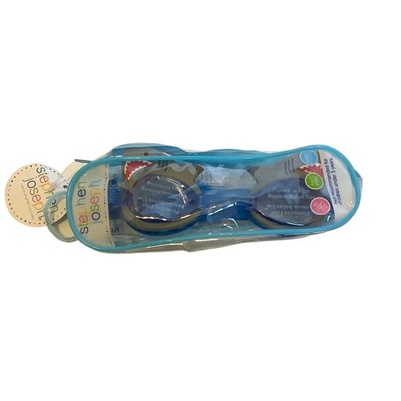 Stephen Joseph Kids Swim Goggles With Shark Design Protective Film Antifog NEW - Picture 2 of 9